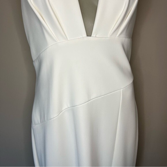 Fashion Nova Cream V-Neck Sleeveless Long Gown Cocktail Dress Women's‎ Size 1XL - Picture 9 of 16